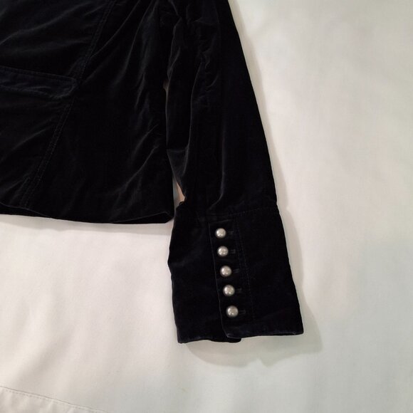 Oasis Gothic Military Edwardian Velvet Velour Holiday Party Jacket Blazer Sz L - Picture 12 of 15